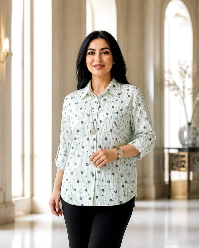 شومیز جنس ینزی نخی طرح بابونه