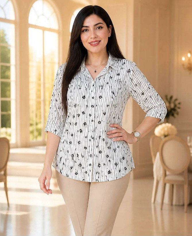 شومیز جنس ینزی نخی طرح بابونه