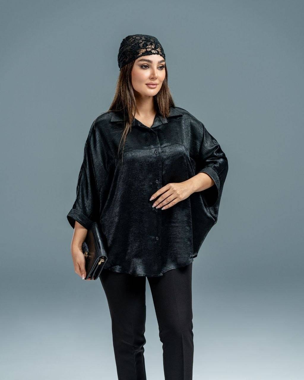 شومیز مشکی جنس کوپرا درجه یک