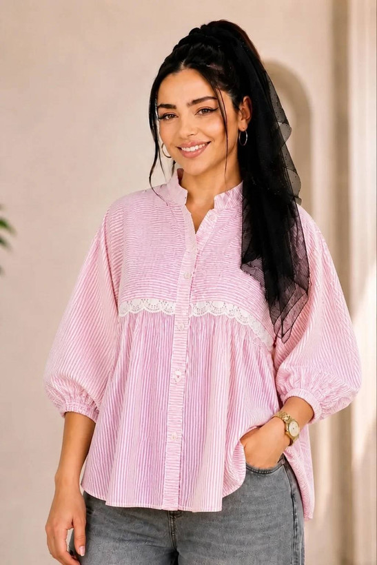 مانتو عروسکی لینن و گیپور