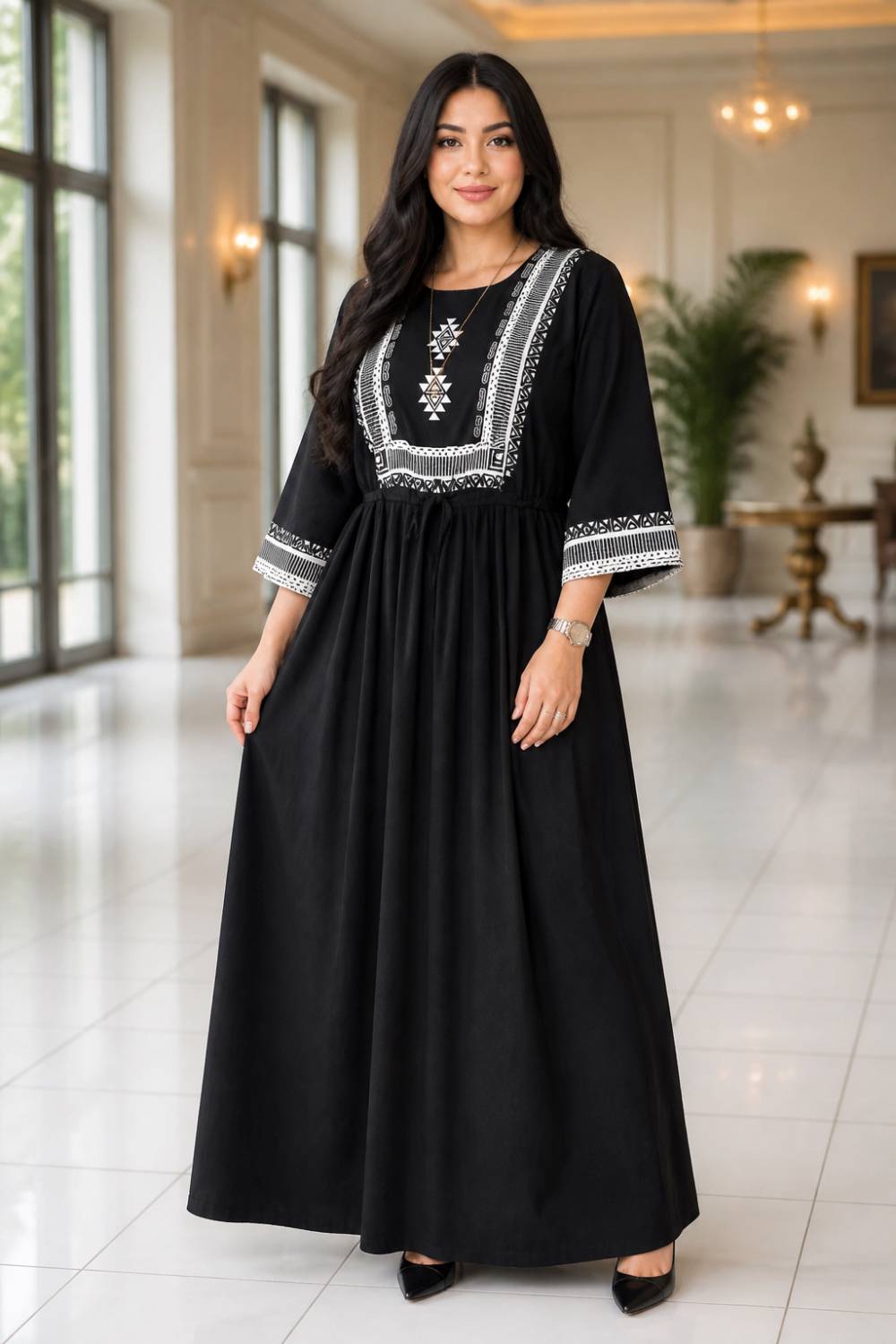 ساحلی نخی طرح سرخپوستی 14058