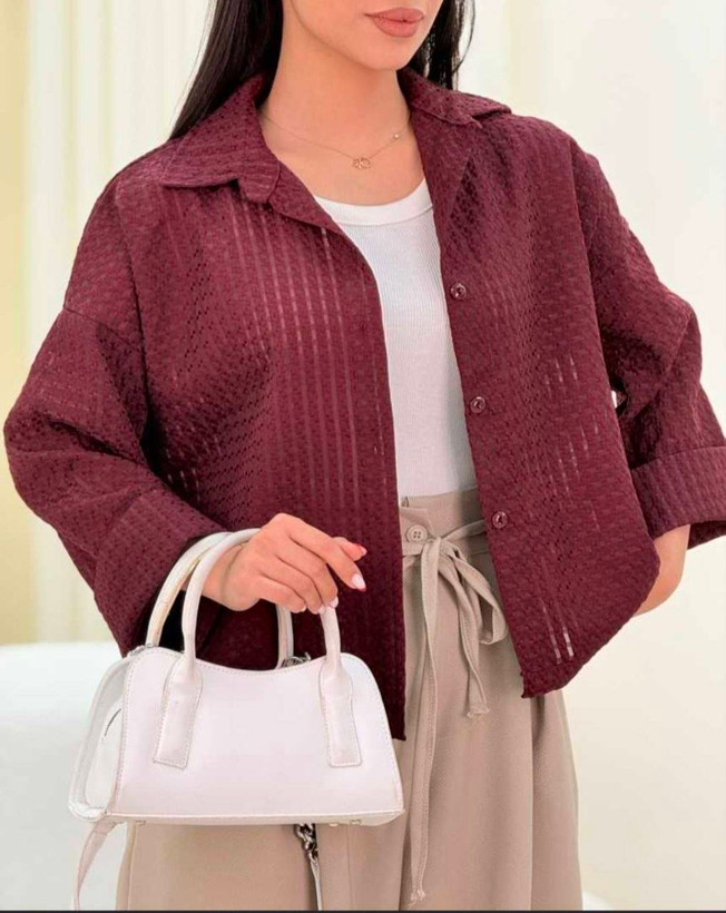 شومیز باکسی جنس حصیری 16945