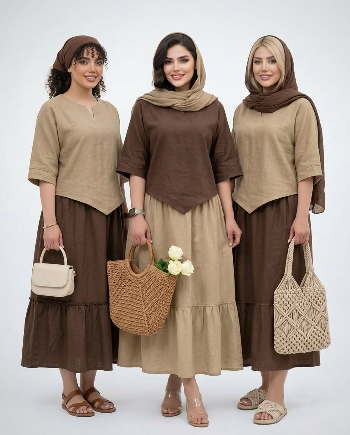 شومیز دامن لینن 19748