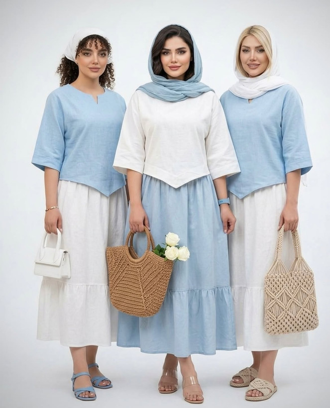 شومیز دامن لینن 19748