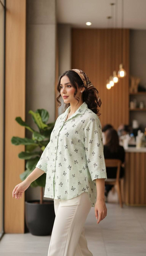 شومیز جنس ینزی طرح پروانه