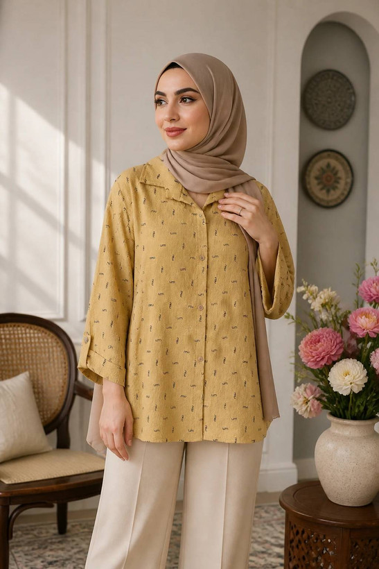 شومیز مانتویی ینزی پفکی miu miu