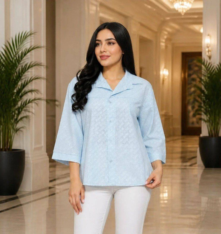 شومیز مانتویی شیشه ای نگین کاری ۲۱۲۲۵