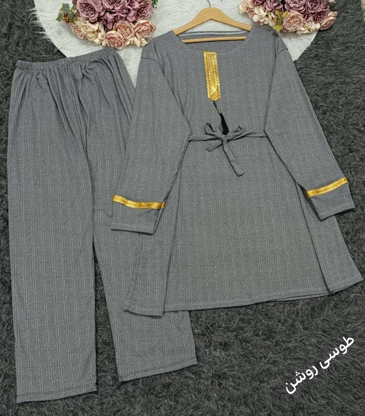 ست تونیک شلوار جنس کریشه 6118