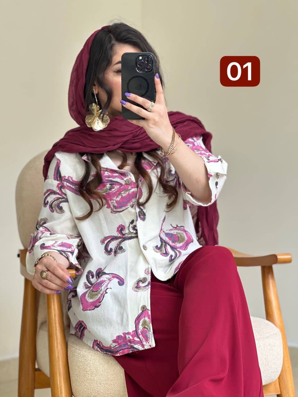 شومیز اقتصادی جنس الیزه طرحدار