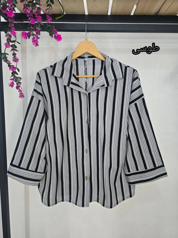 شومیزجنس دانتل مراکشی طرح خطی اسپرت ۱۵۵۱۲